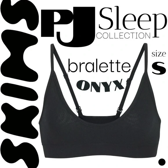 SKIMS PJ Sleep Bralette in Onyx size Small NWT! - Picture 1 of 6